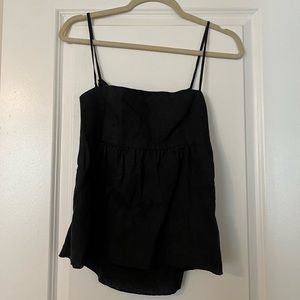 Navy Blue Linen Tank Top